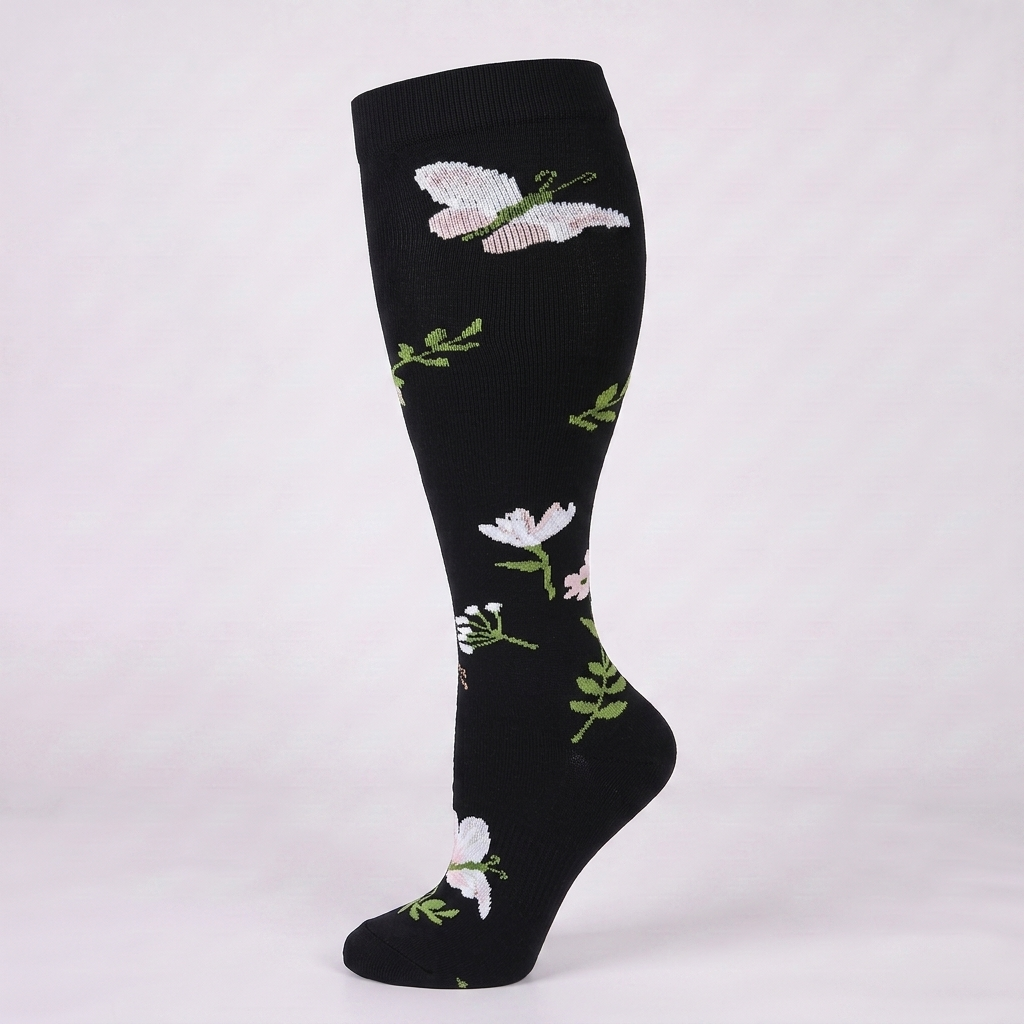 ComfortLegs™ White Daisy – Wide Calves
