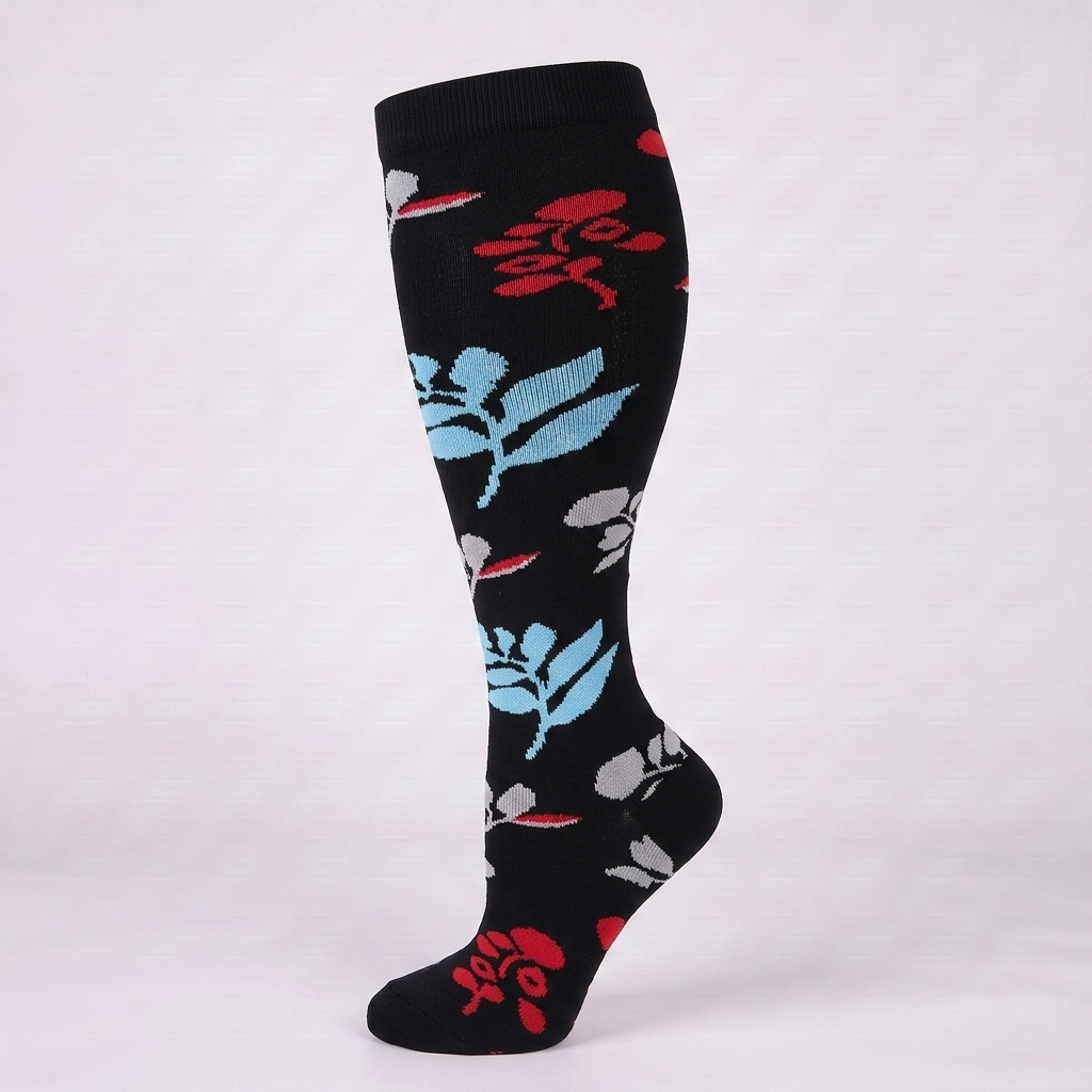 ComfortLegs™ Botanical Black – Wide Calves