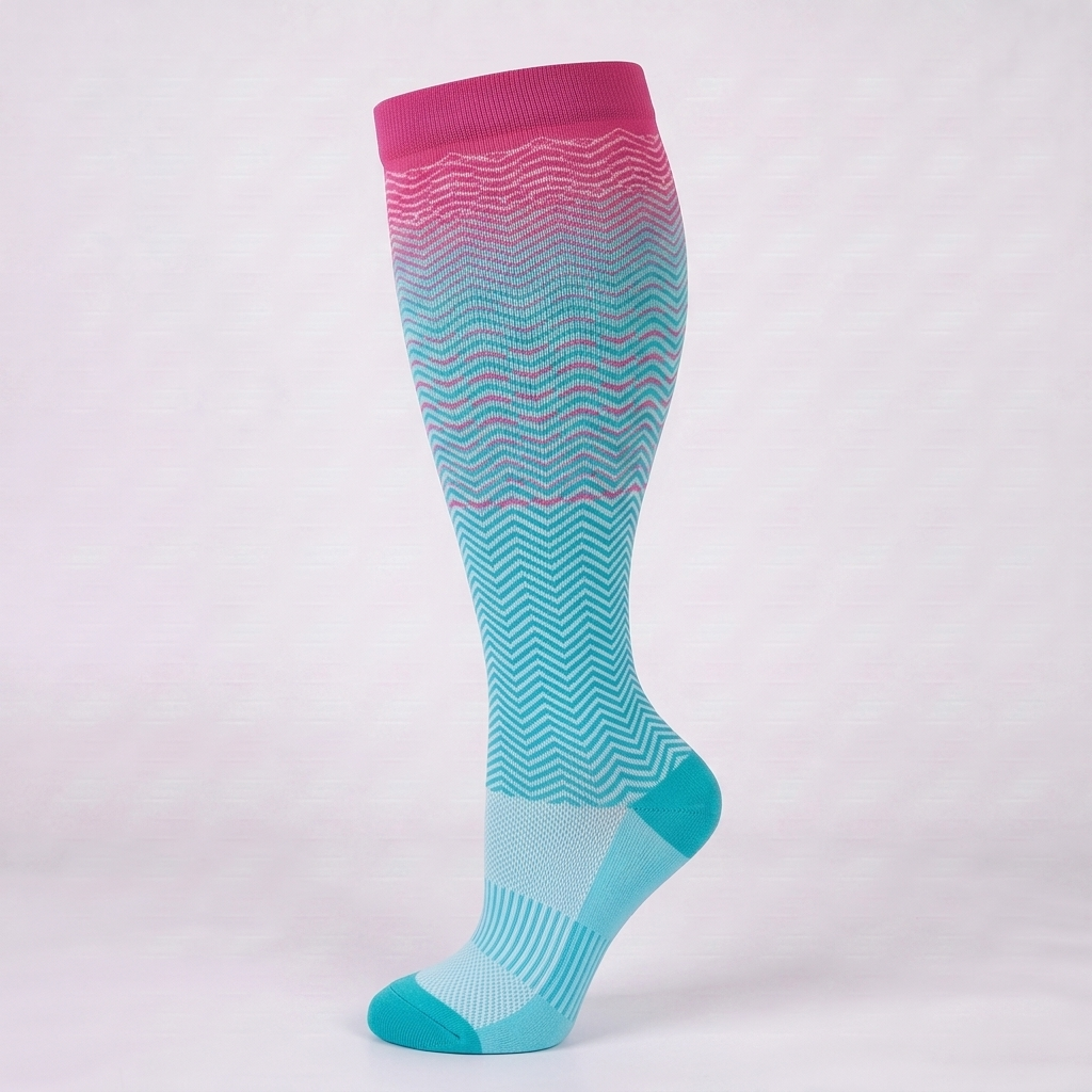 ComfortLegs™ Aqua Chevron – Wide Calves