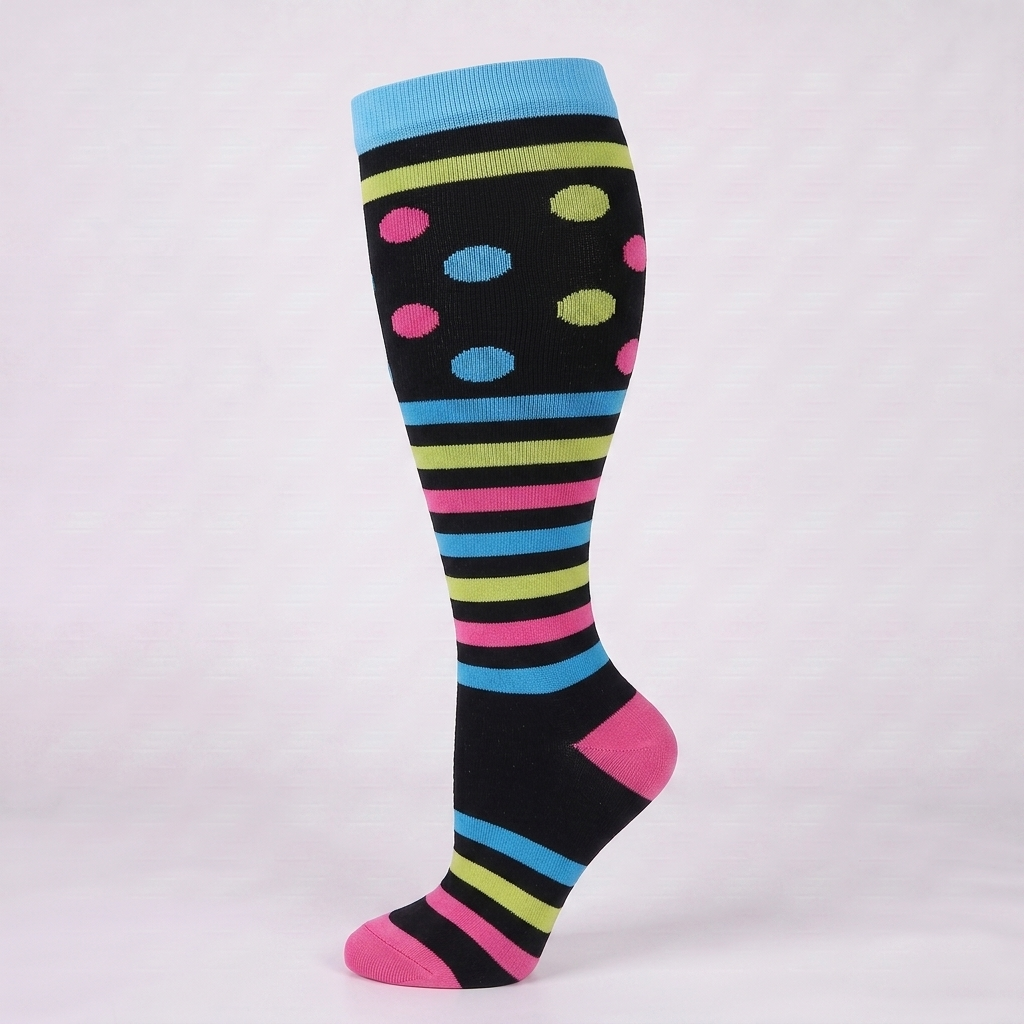 ComfortLegs™ Neon Dot Pop – Wide Calves