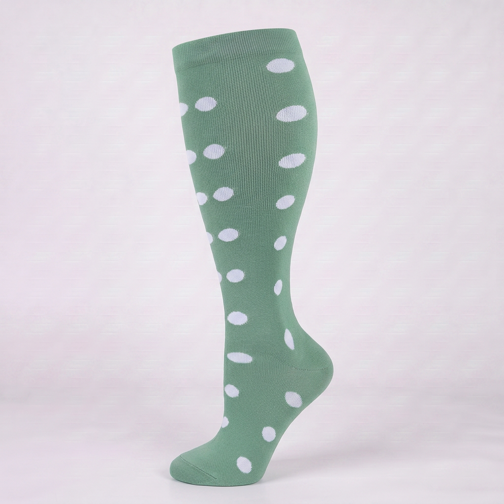 ComfortLegs™ Sage Polka – Wide Calves