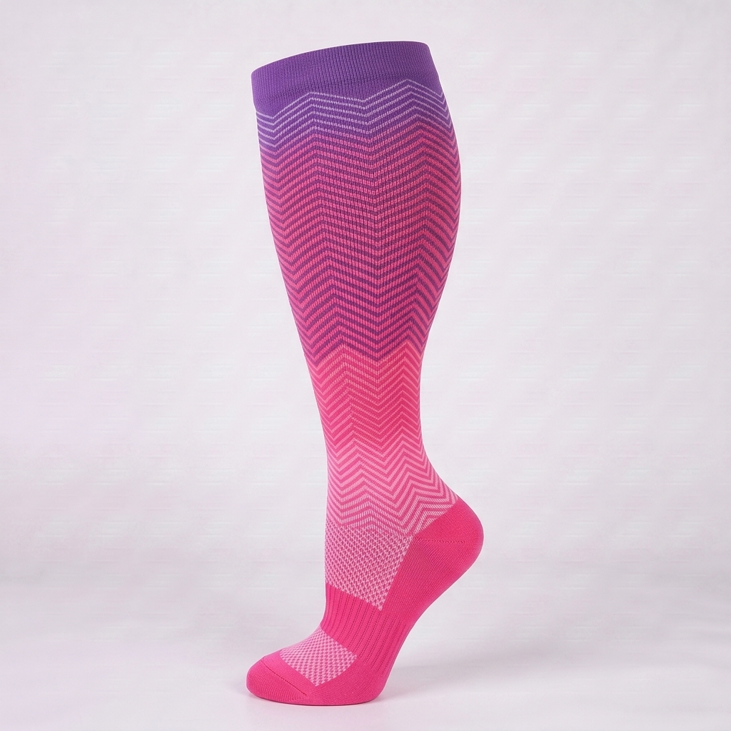 ComfortLegs™ Hot Pink Chevron – Wide Calves